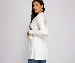 Chic Girl Tie Front Belted Trench