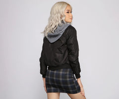 Zip It Up Hooded Bomber Jacket