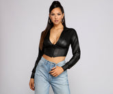 An Edgy Vibe Faux Leather Crop Top