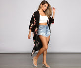 Floral Passion Gauze Knit Kimono