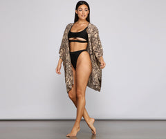 Sheer Snake Print Kimono