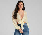 Sheer And Chic Tie Front Top