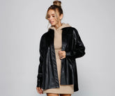 Essential Faux Leather Long Shacket