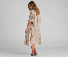 Vacay Mode Printed Kimono