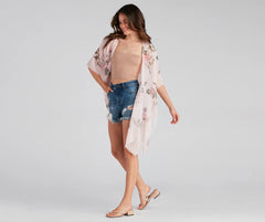 Floral Fling Flowy Sleeve Kimono