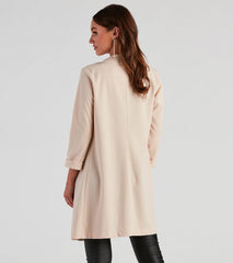 Boss Moves Crepe Long Line Blazer