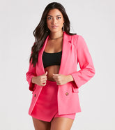 Business-Chic Double-Breasted Blazer