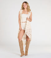 Somewhere Fun Crochet Vest Duster