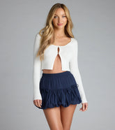 Too Cute Bubble Hem Mini Skirt