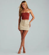 Effortlessly Cool Cargo Twill Mini Skirt