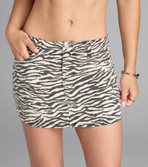 Wild But Cute Mid-Rise Zebra Mini Skirt