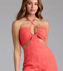 Cut to the Chase Halter Jumpsuit