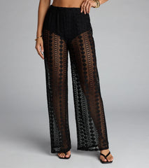 Catching Looks Crochet Palazzo Pants