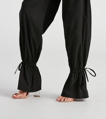 Sporty Sass Ankle Tie Twill Pants