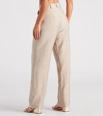 Show Up In Style Linen Wide Leg Trouser Pants