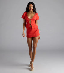 Easygoing Chic High-Rise Wrap Tie Skort