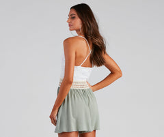 Meet My Gauze And Crochet Romper