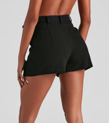 Casual High Waist Linen Shorts