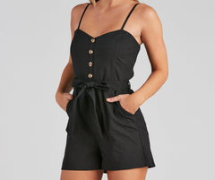 Perfect Day Sleeveless Linen Romper
