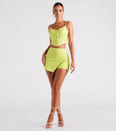 Flirtatious Style Wrap-Front Linen Skort