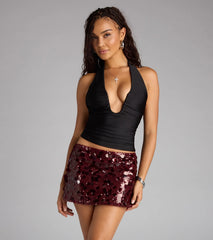 Party Proof Sequin Mini Skirt