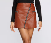 Zip It Up Faux Leather Mini Skirt