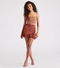 Look Your Cutest Floral Chiffon Mini Skirt