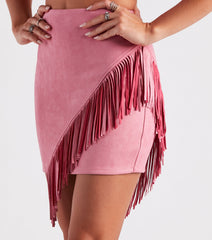 Cowgirl-Chic Fringe Mini Skirt