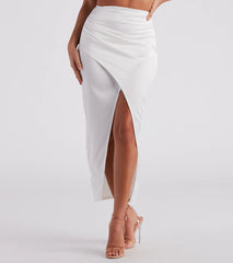 Wrapped In Chic Vibes Satin Maxi Skirt