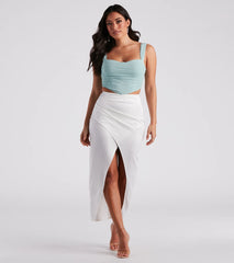 Wrapped In Chic Vibes Satin Maxi Skirt