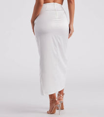 Wrapped In Chic Vibes Satin Maxi Skirt
