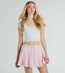 Playful Distraction Low Rise Ruffled Mini Skirt