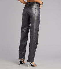 On the Glow Coated Glitter Straight-Leg Pants