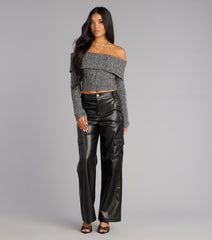 Street Code Faux Leather Cargo Pants