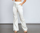 So Sleek Flared Satin Pants