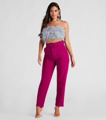 Sixties Style Belted Crepe Pants