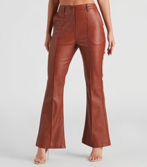 Modern Sixties Babe PU Flare Pants