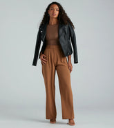 Chic Crepe Boyfriend Trouser Pants