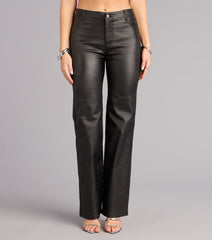 Walking The Walk Faux Leather Straight Leg Pants