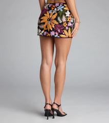 Petal To The Party Floral Sequin Skort