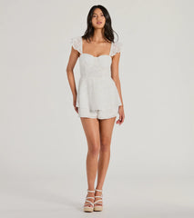 Dreamy Chic Flutter Sleeve Ruffled Chiffon Romper