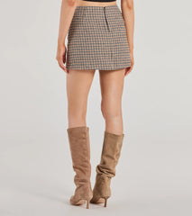 Plaid Perfection Faux Wool Mini Skort