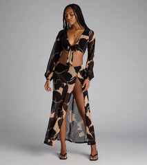 Resort Calling Mesh Slit Maxi Skirt