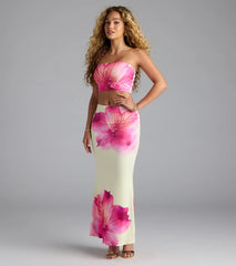 Sandy Shores Tropical Floral Maxi Skirt