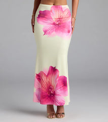 Sandy Shores Tropical Floral Maxi Skirt