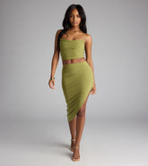 Catch The Curve High Slit Midi Skirt