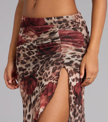 Untamed Bloom High-rise Slit Midi Skirt