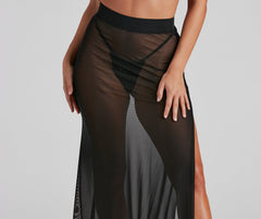 Wrap Me In Glam Mesh Maxi Skirt