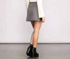 Chic Checkered A-Line Mini Skirt