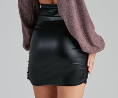 Chic Babe Liquid Leather Wrap Mini Skirt